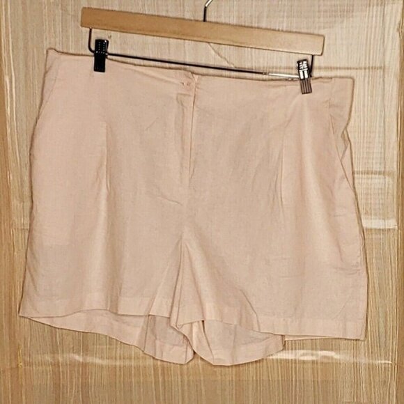 Venus Womens Plus Linen Blend NWOT Peach Orange Shorts 18 - Picture 1 of 7